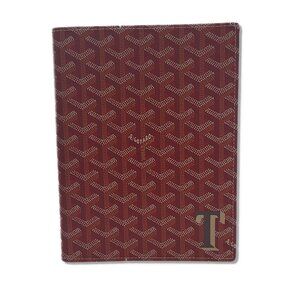 Authentic Goyard Castiglione Document Cover - Burgundy Goyardine Canvas